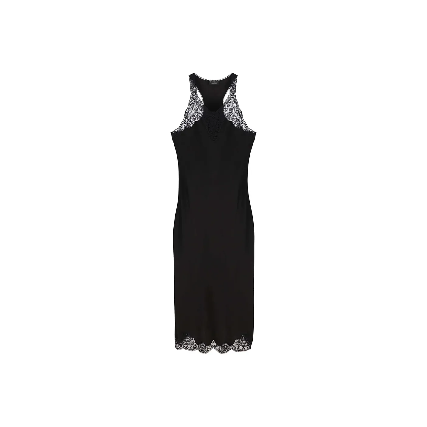 Balenciaga Lace Trimmed Sleeveless Dress