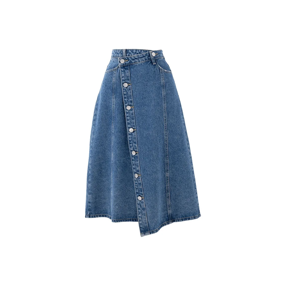 SOON FLOWER Denim Long Skirt Summer Women's Blue