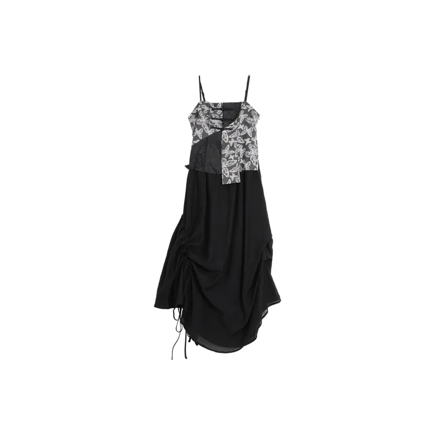 SETIROM Slip Dress Women's Black Gray