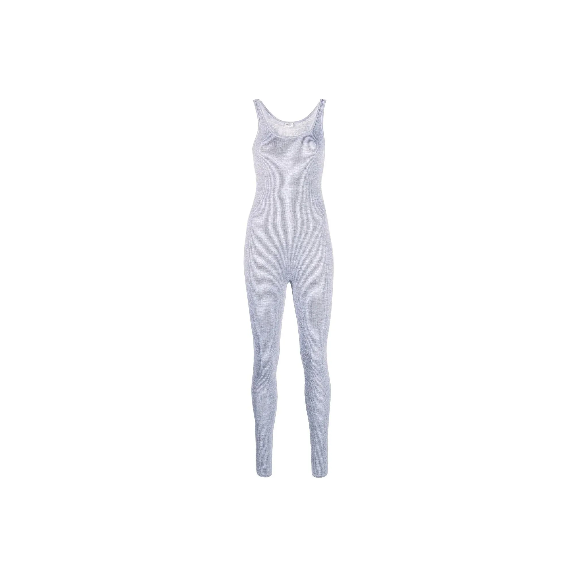 SAINT LAURENT Ribbed Bodysuit 'Gris Chine'