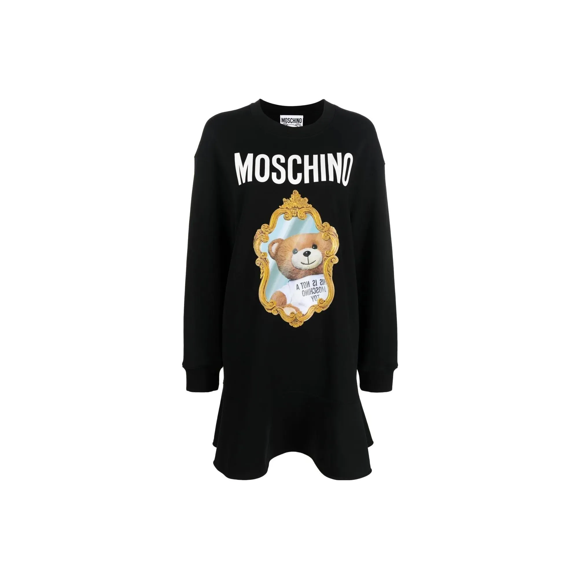 MOSCHINO Черное Женское Длинное Платье с Рукавами