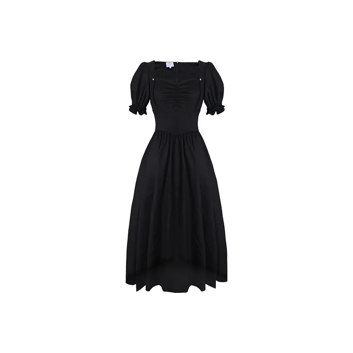 JINYE ORIENTAL Black Женские Короткие Платья с Рукавами