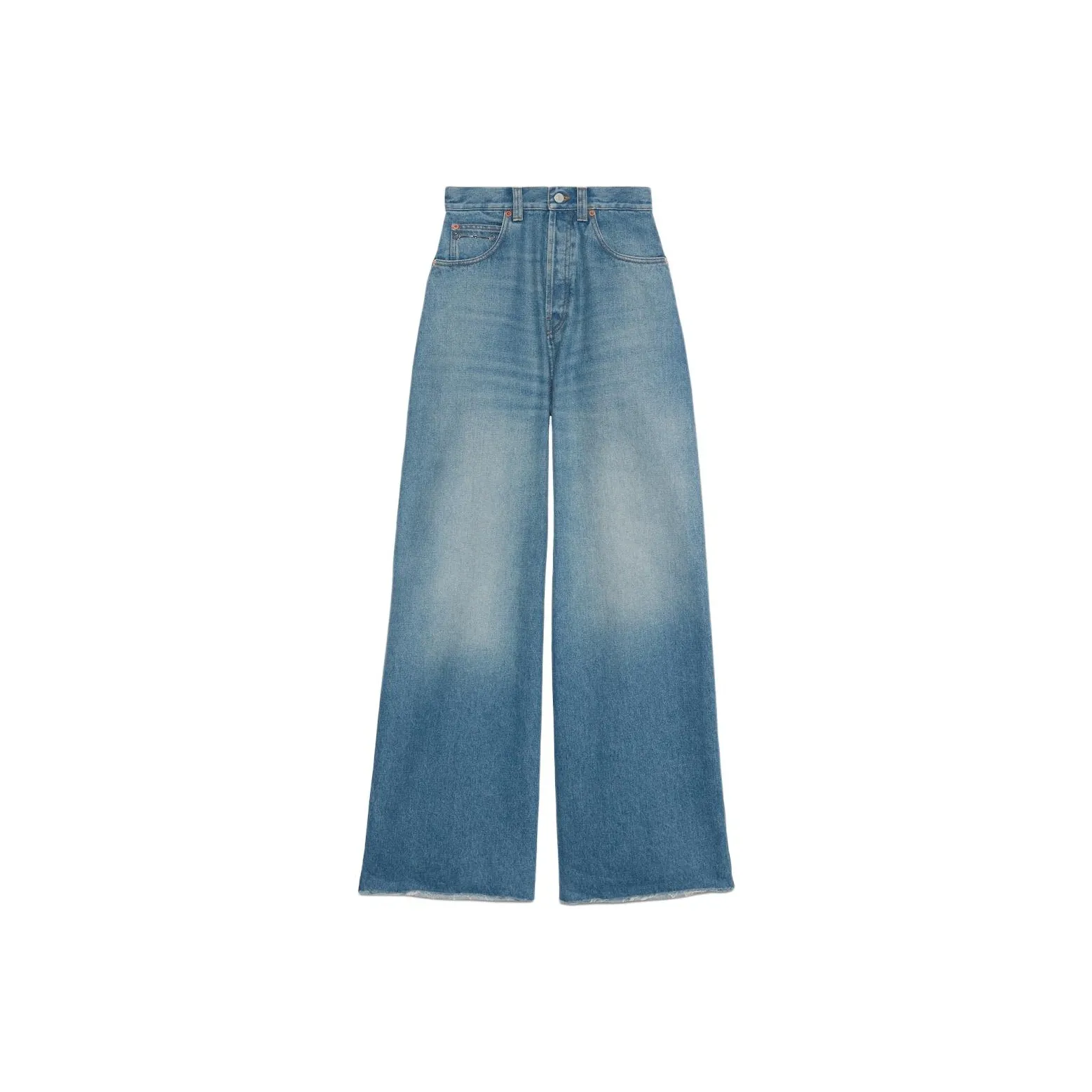 GUCCI Horsebit Raw Cut Hem Wide Leg Jeans