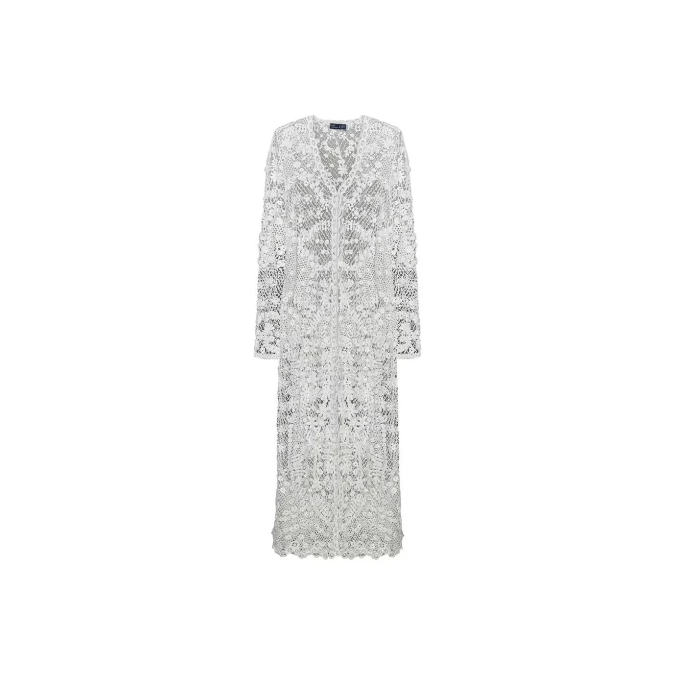 Polo Ralph Lauren V-Neck Crochet Long-Sleeved Dress