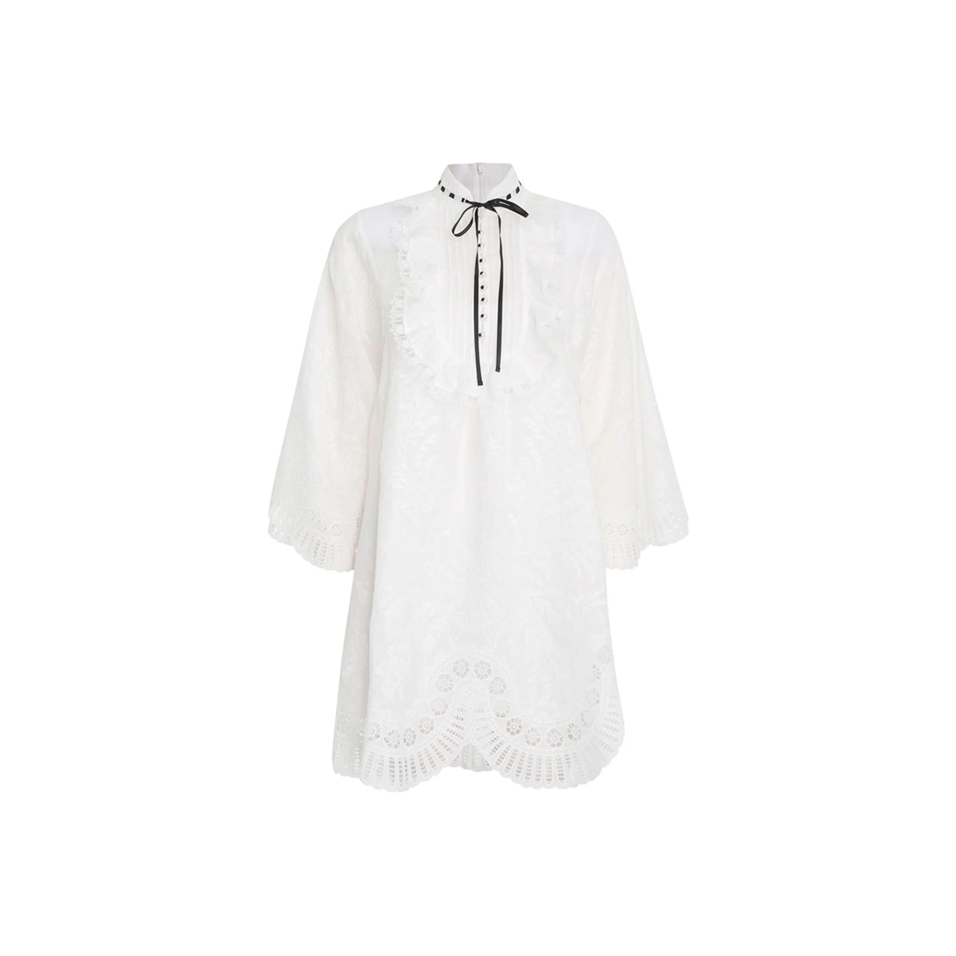 Zimmermann Floral-lace Long-sleeve Shirtdress