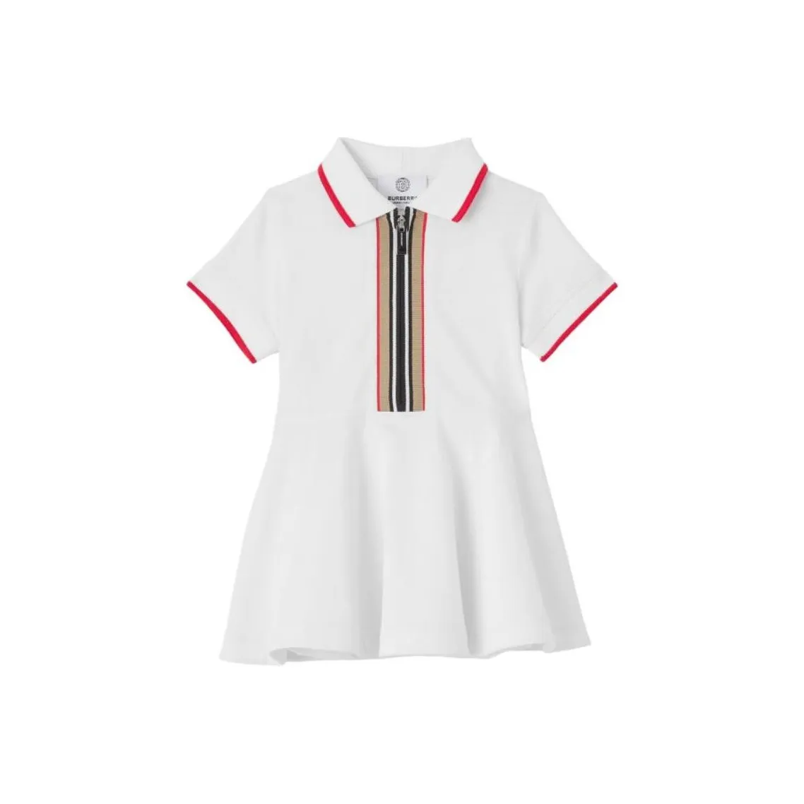 Burberry Short Sleeved Dress Women's White