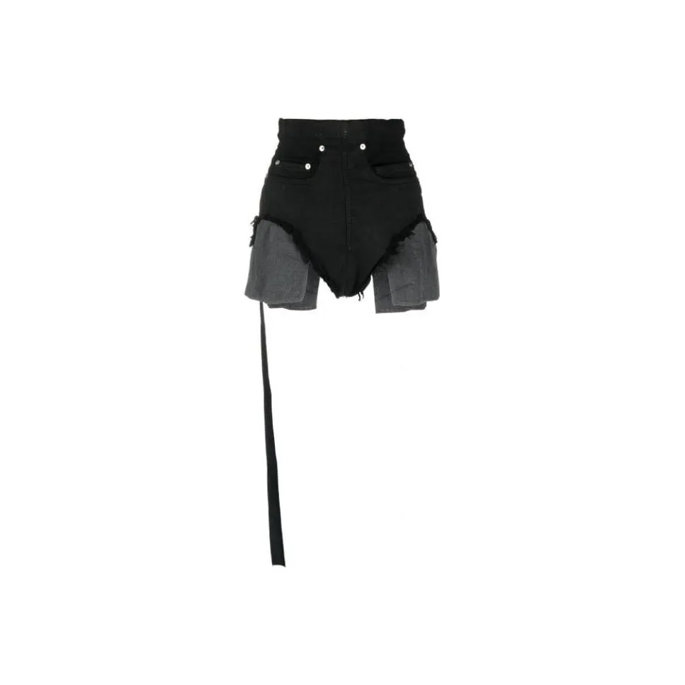 RICK OWENS Dirt Cutoffs Shorts 'Black Wax'