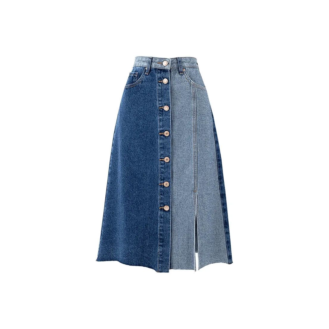SOON FLOWER Denim Dress Spring Summer Women's Blue