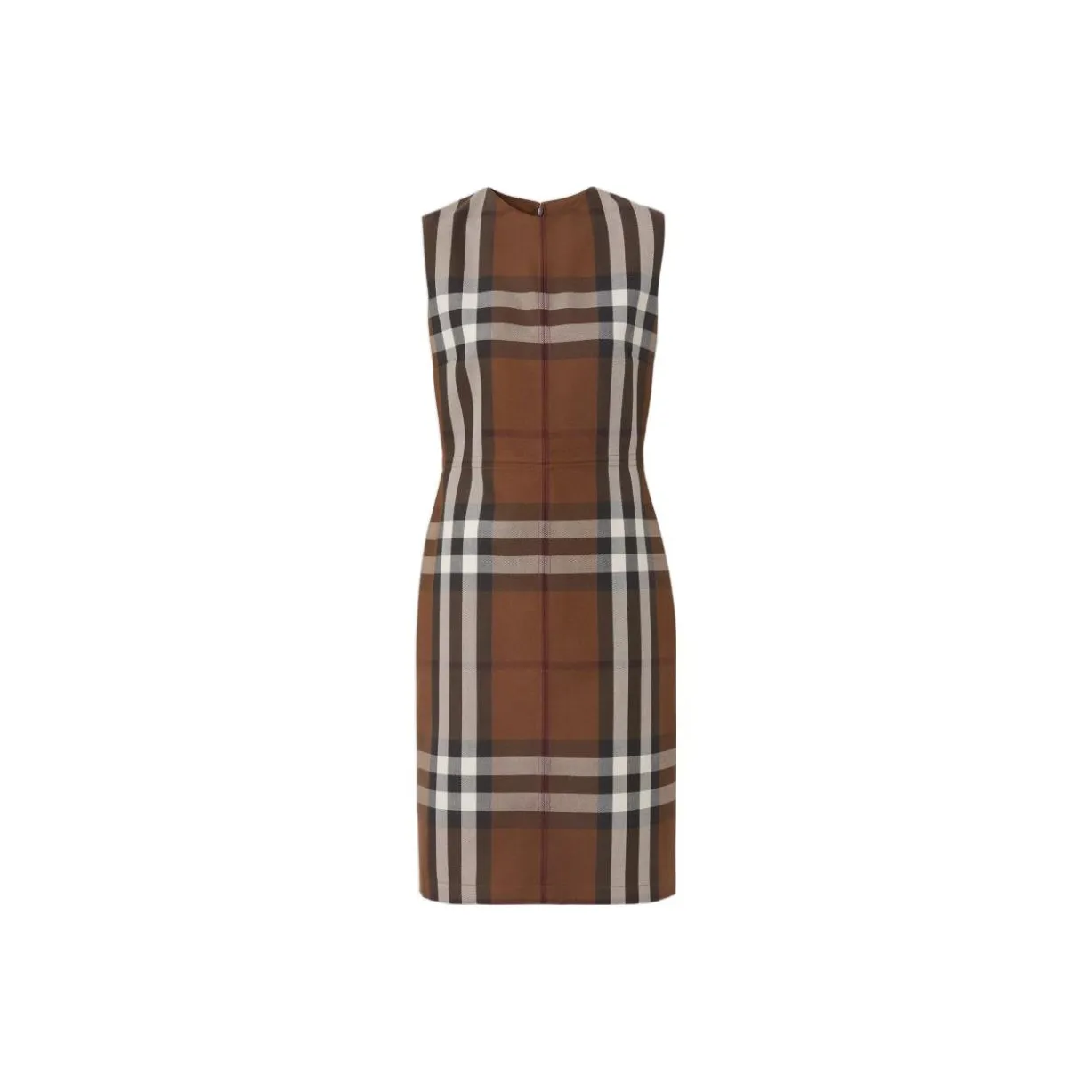 Burberry Sleeveless Check Jacquard Dress 'Dark Birch Brown'