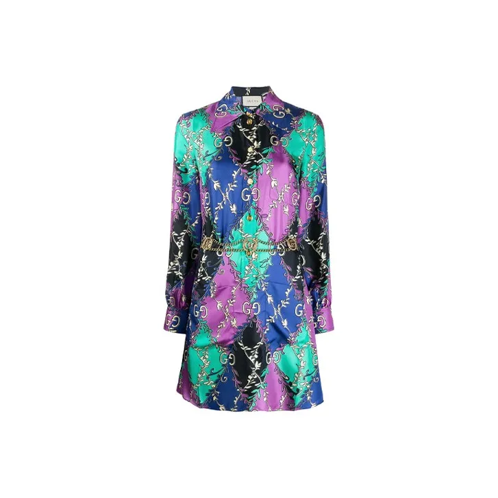 GUCCI FW21 Long Sleeved Dresses Women's Purple