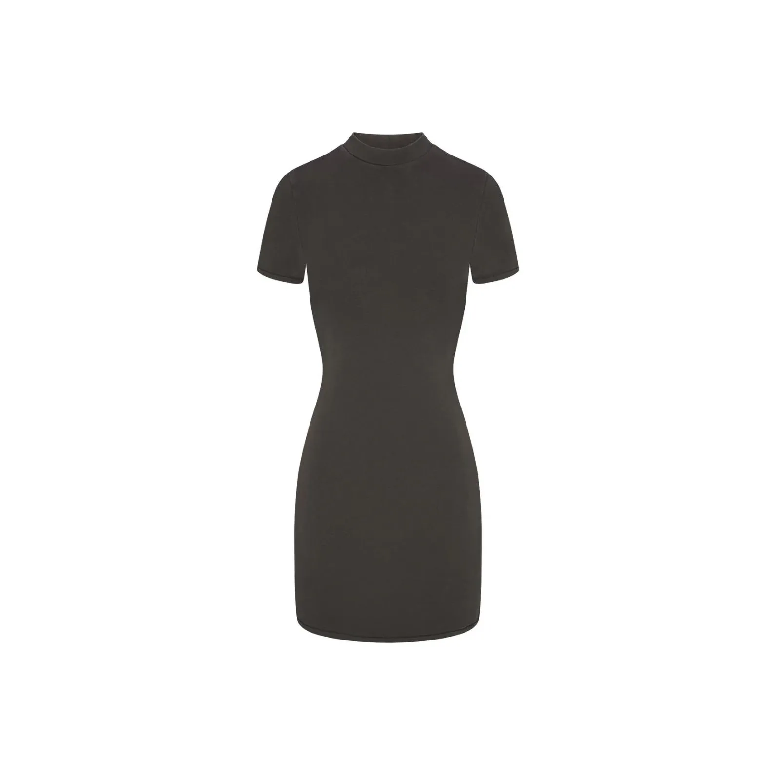 SKIMS SS24 Summer Collection OUTDOOR MOCK NECK MINI DRESS Short Sleeved Dress Women's WASHED ONYX/Washable Agate