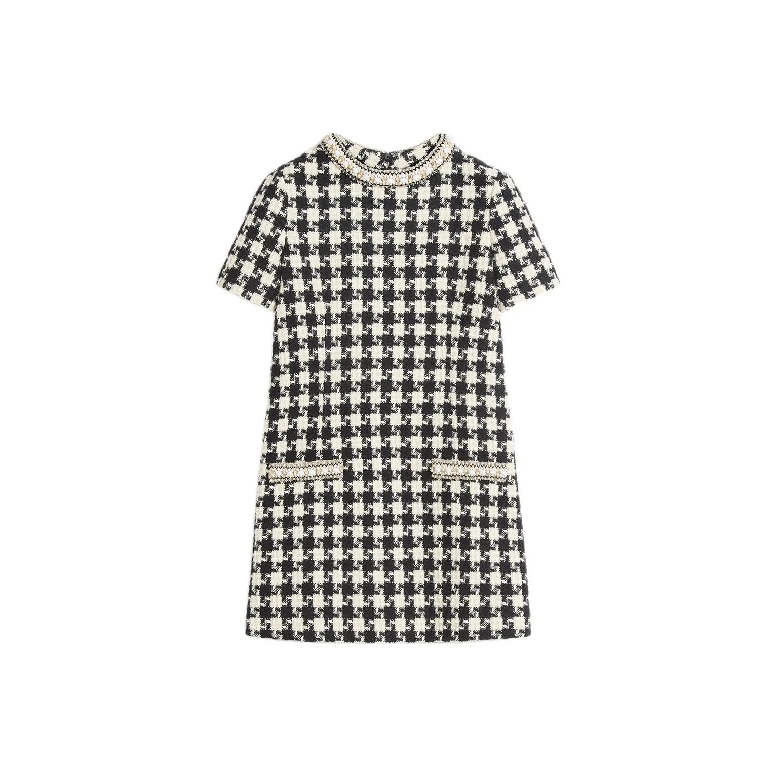 Valentino Damier Light Embellished Tweed Mini Dress