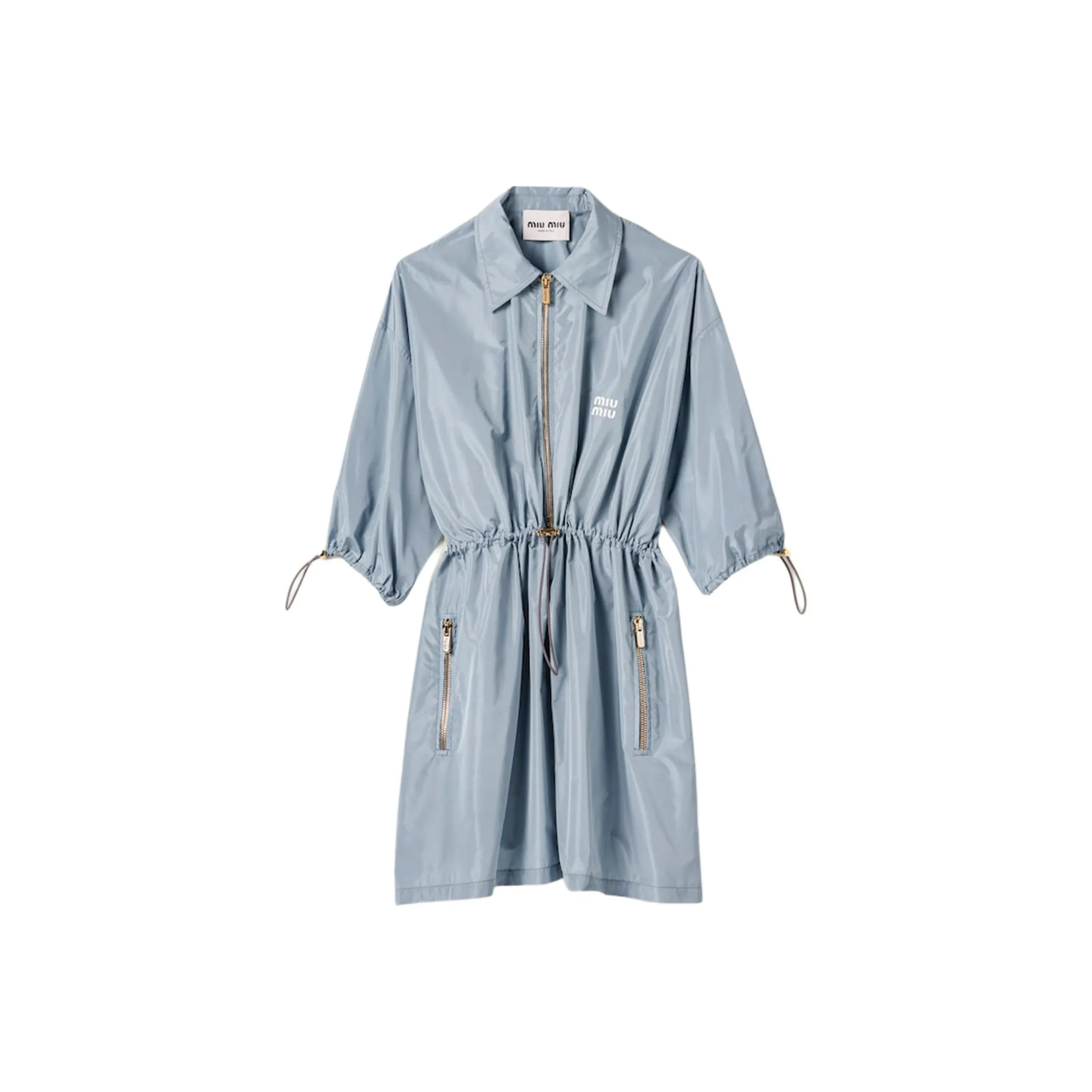 MIU MIU Short Sleeved Dress Women's Interstellar Blue