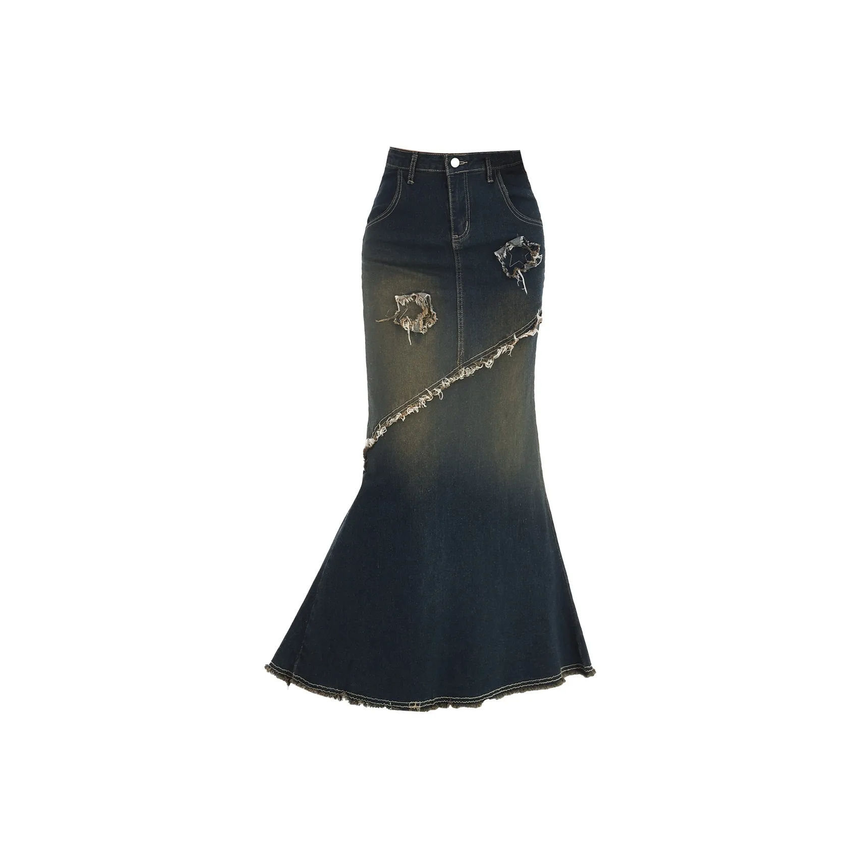 NOME Denim Long Skirt Women's Vintage Blue