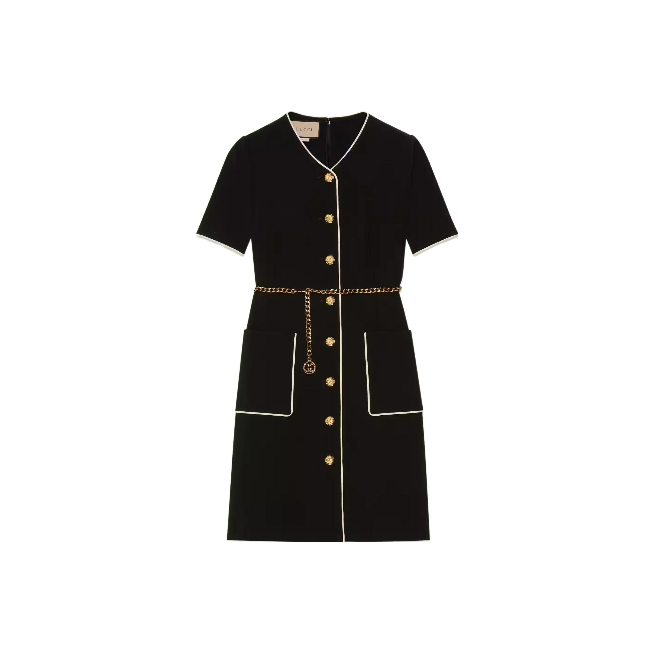 GUCCI Buttoned Short sleeve Midi Dress