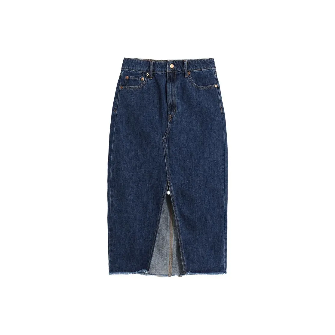 GAP Темно-синие женские джинсовые длинные юбки