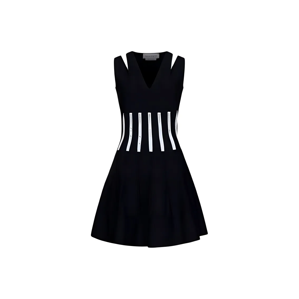 Alexander McQueen V Neck Cut Out Detailed Mini Dress