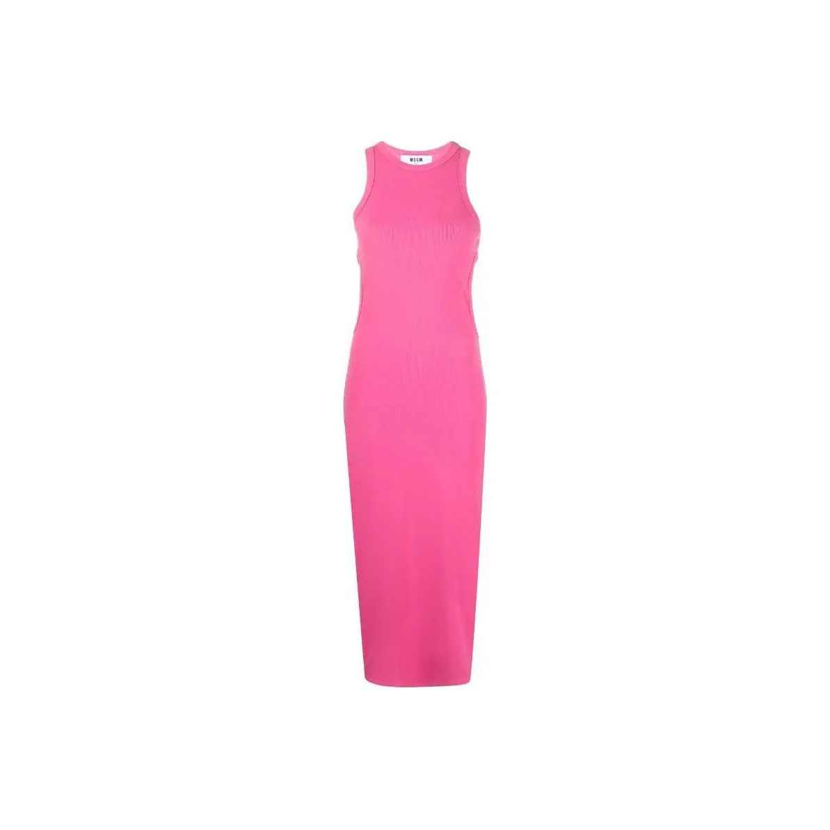 MSGM Cut Out Detail Ribbed Maxi Dress