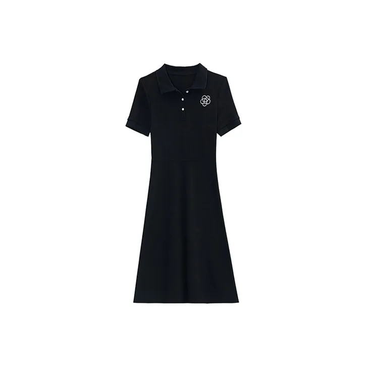 HUASJ Short Sleeved Dress Women's Black