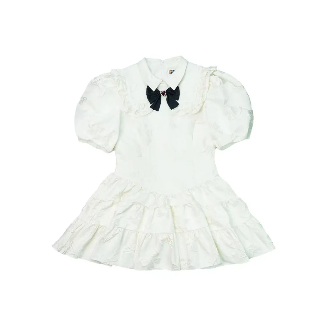 Bronze Lucia Короткий рукав Платье Женское Айвори