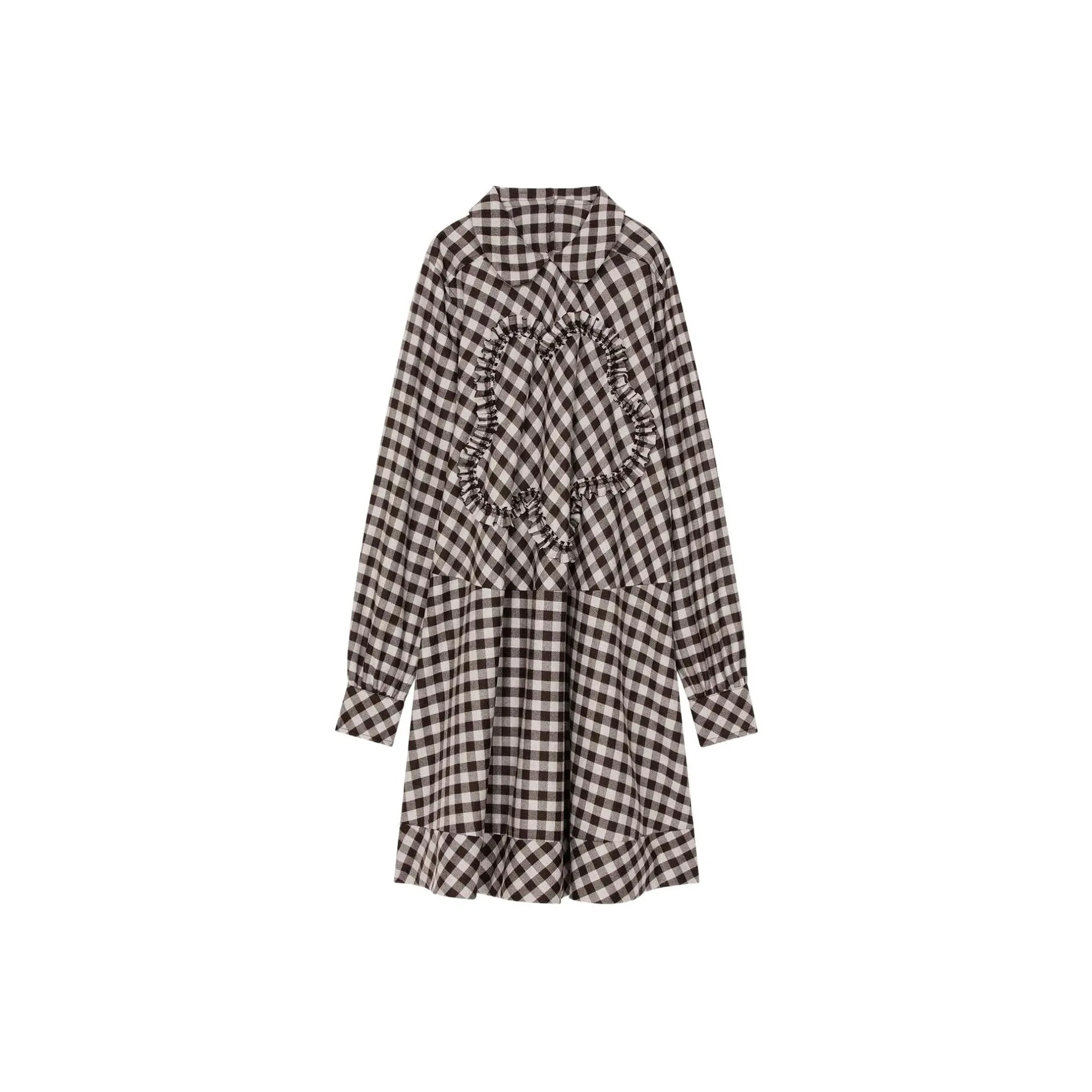 KENZO Gingham-Check Ruffle Hem Midi Dress