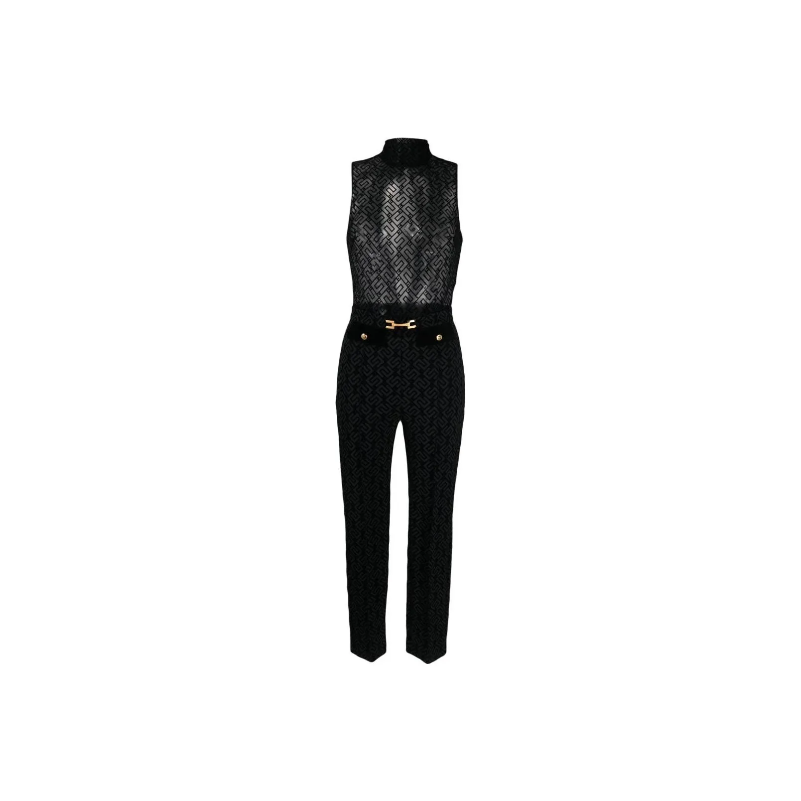 Elisabetta Franchi Monogram pattern Straight leg Trousers