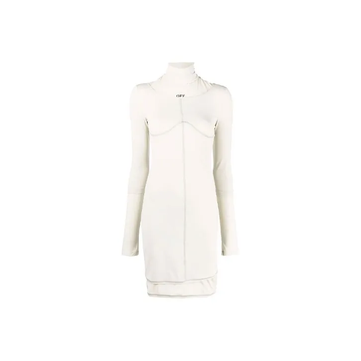 OFF WHITE Jersey Bodycon Dress