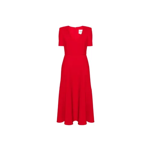 ROLAND MOURET Red Женские Короткие Платья с Рукавами
