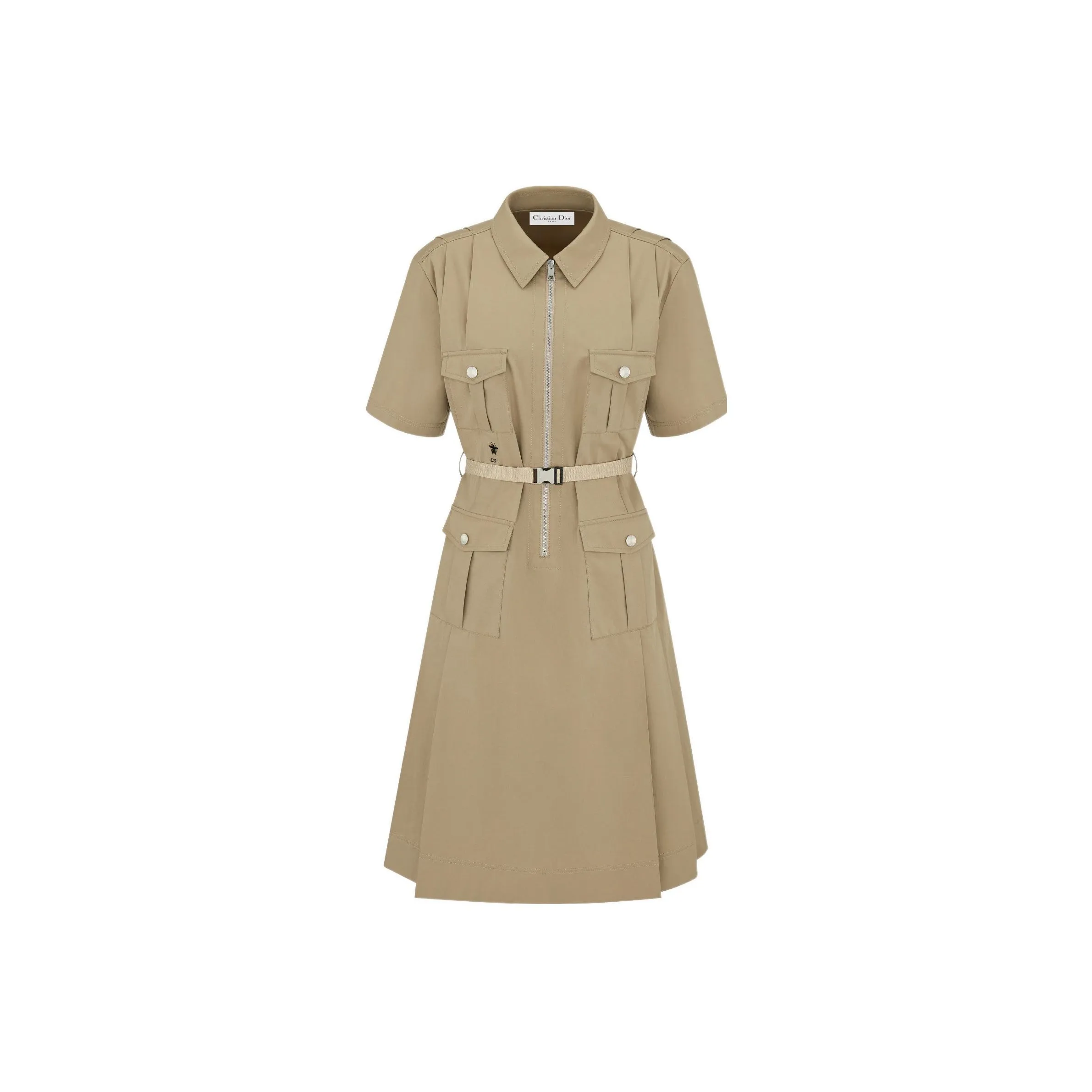 DIOR Short Sleeved Dresses Women's Beige