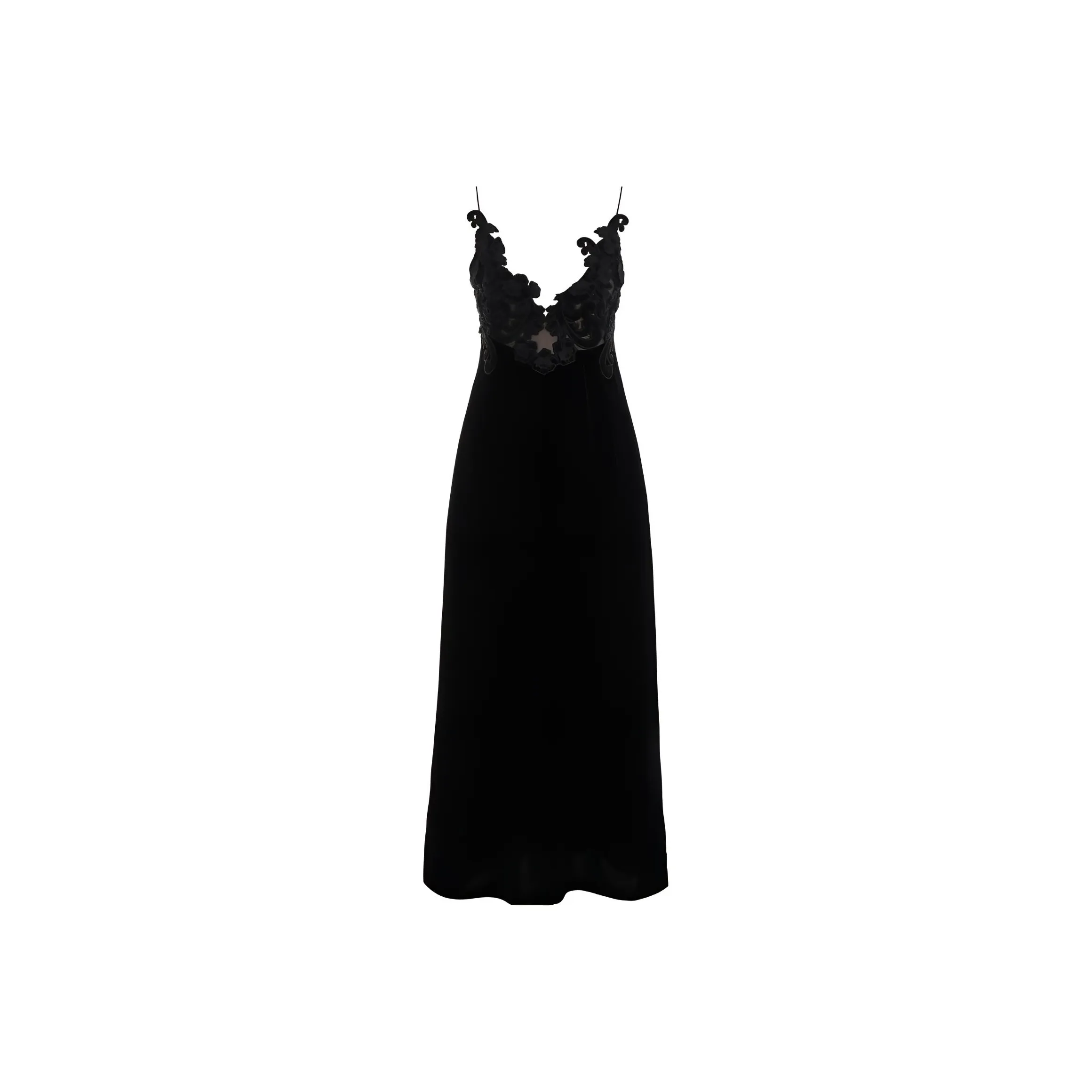 Zimmermann Floral embellished Velvet A line Dress
