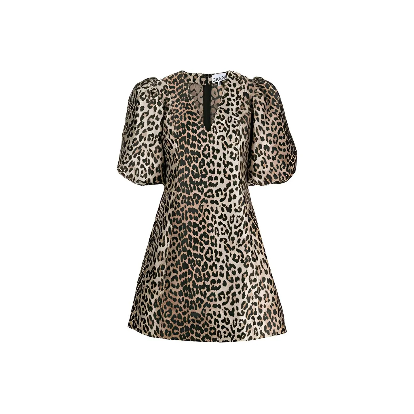 GANNI Short Sleeved Dresses Women's Brown