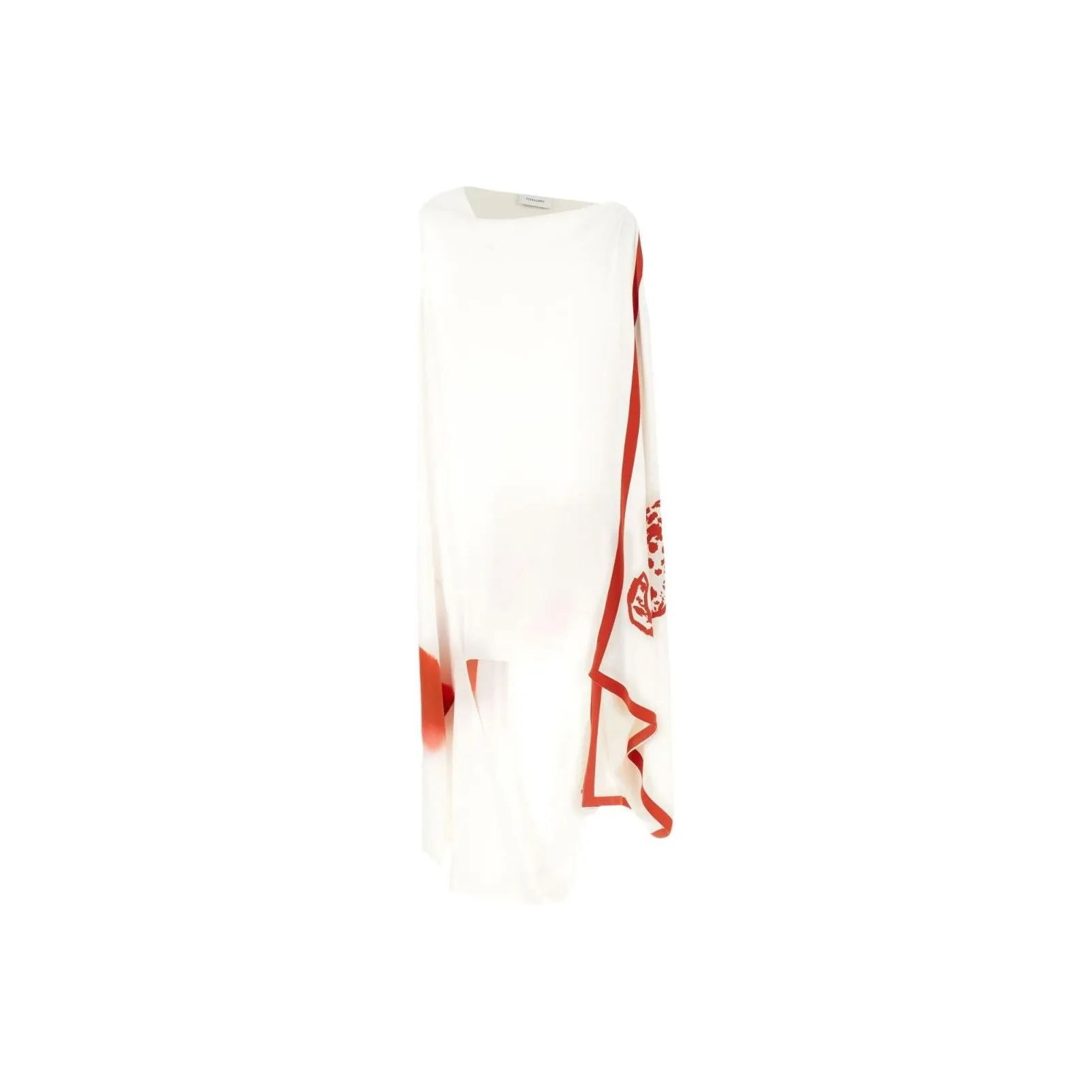 FERRAGAMO Printed Draped Midi Dress