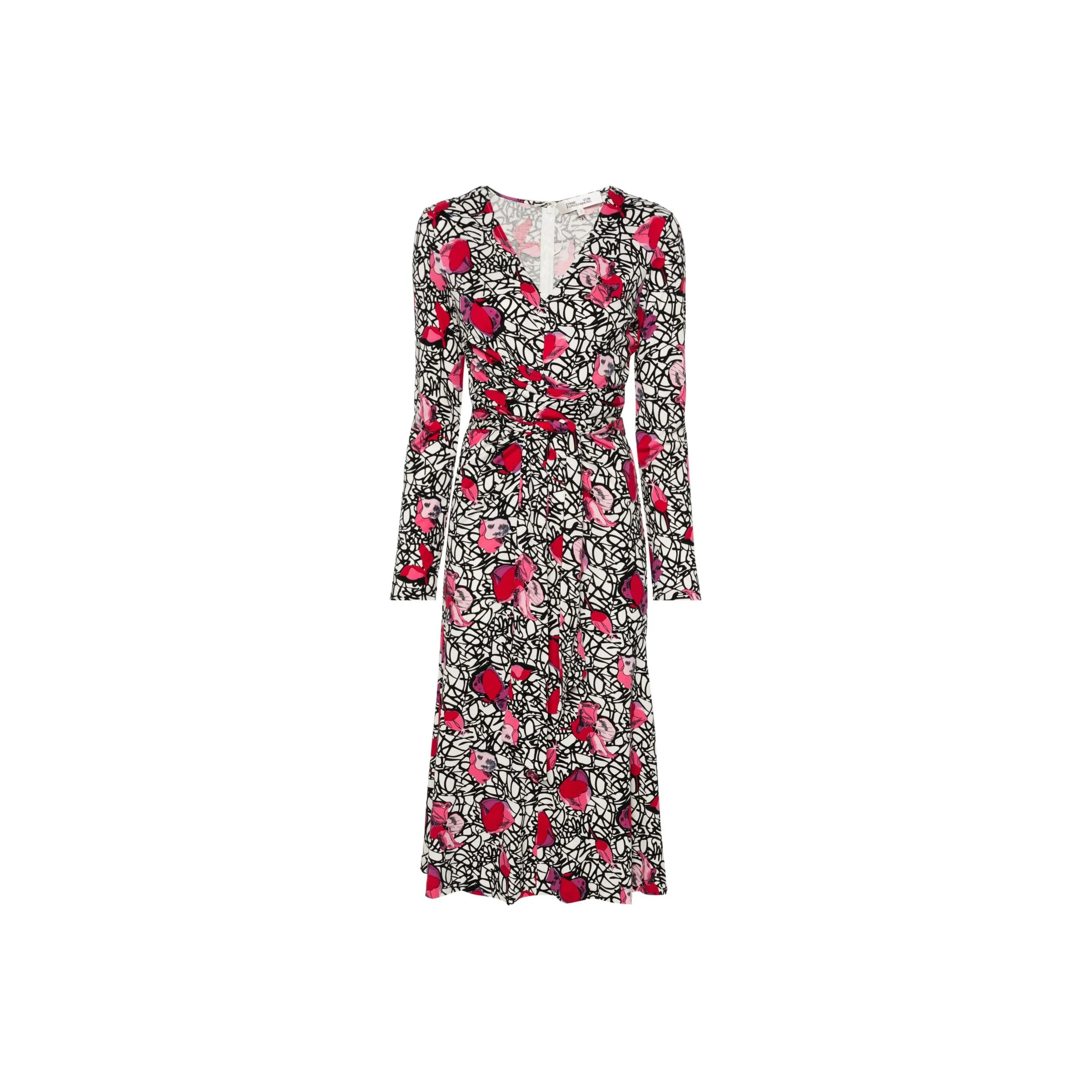 Diane von Furstenberg Длинное платье с длинными рукавами женское белое