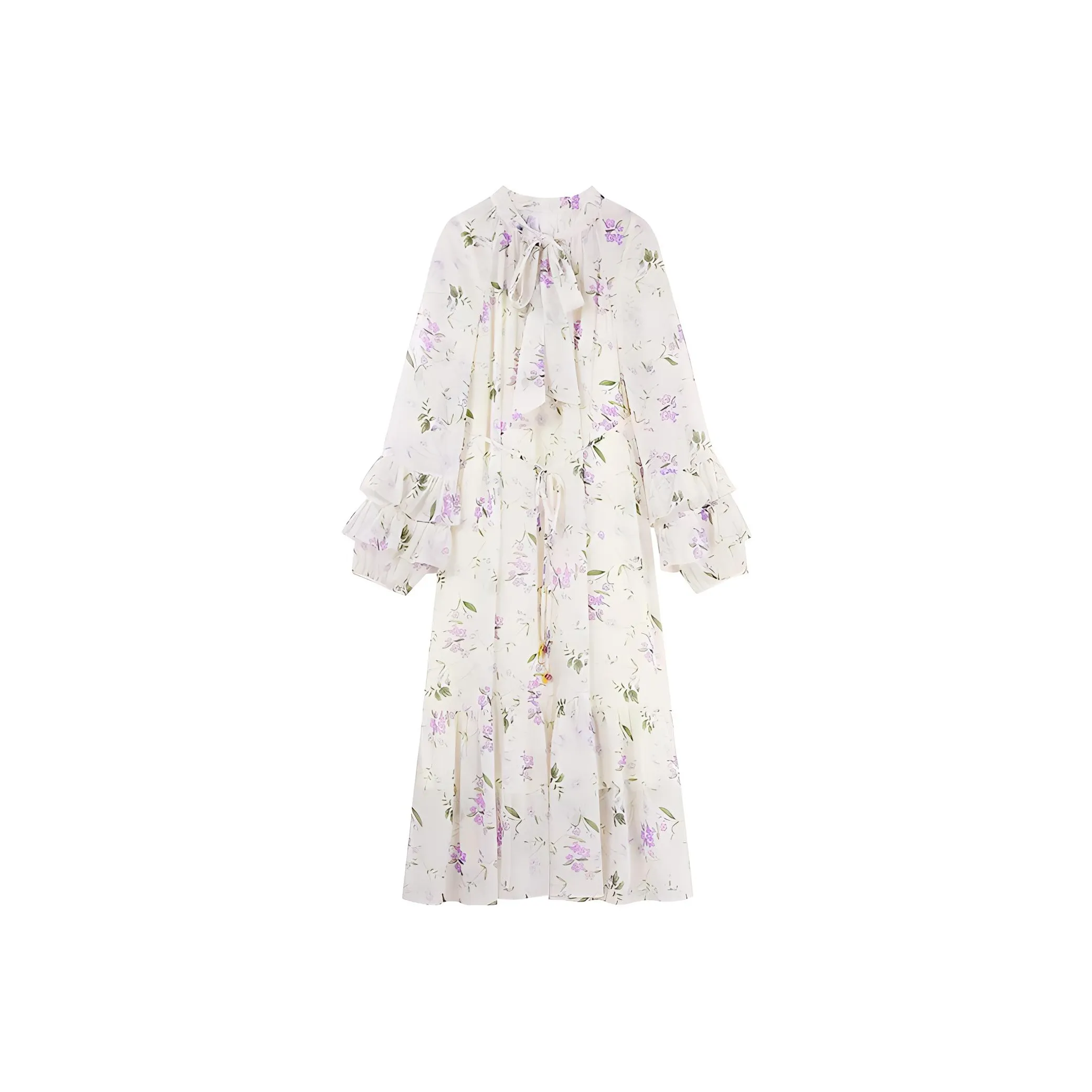 HDFULERN Long Sleeved Dress Women's Purple