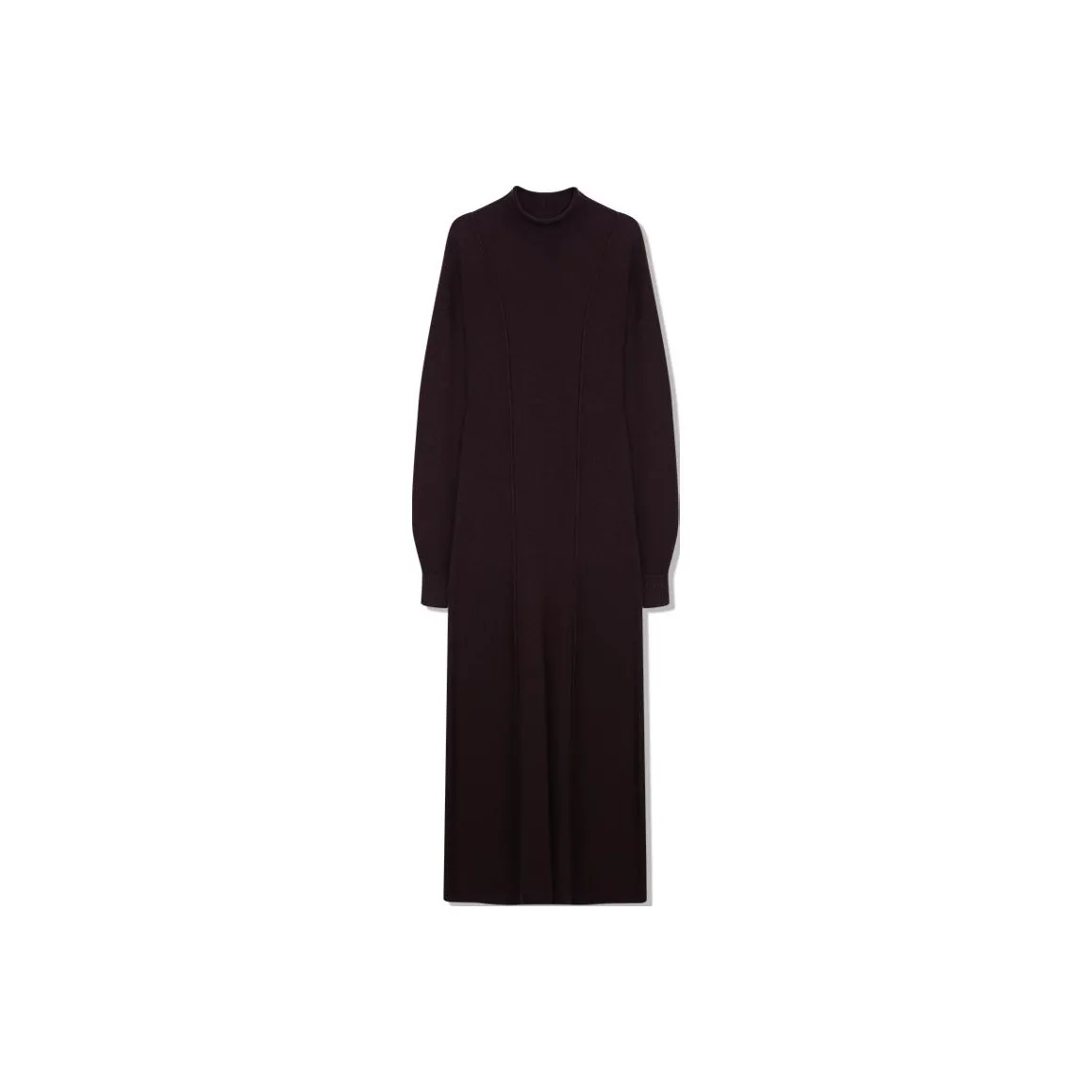Roselingling Long-Sleeved Dresses Women's Vintage Deep Chestnut