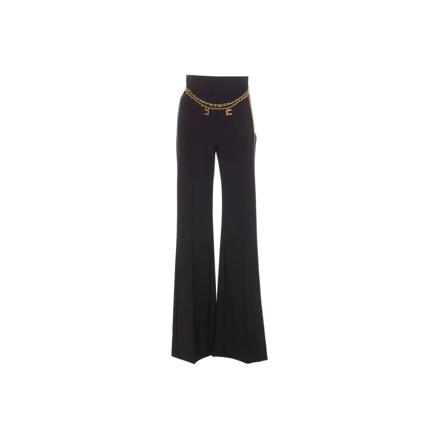 Elisabetta Franchi Belted Stretch Crepe Palazzo Trousers