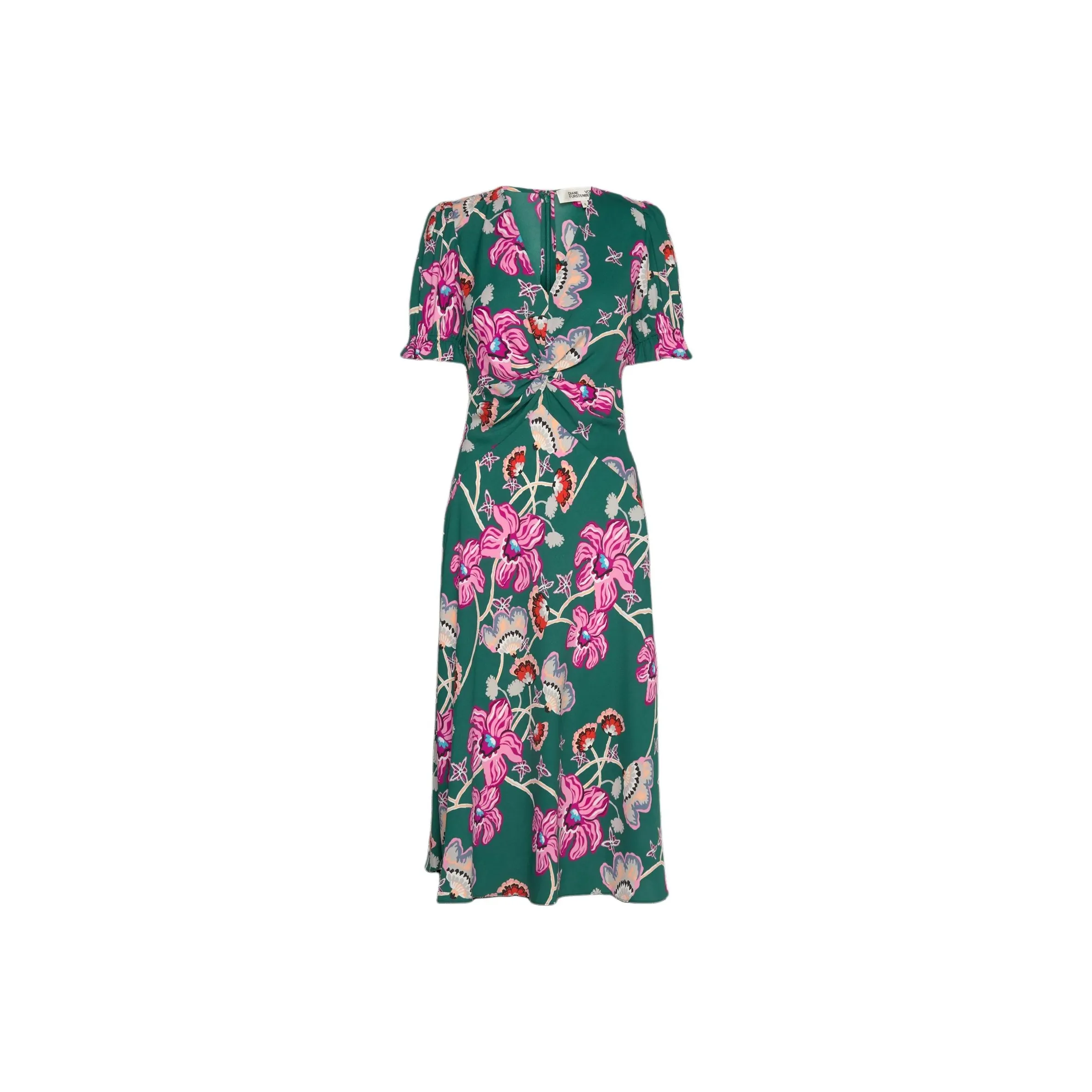 Diane von Furstenberg Короткое платье с короткими рукавами женское многоцветное