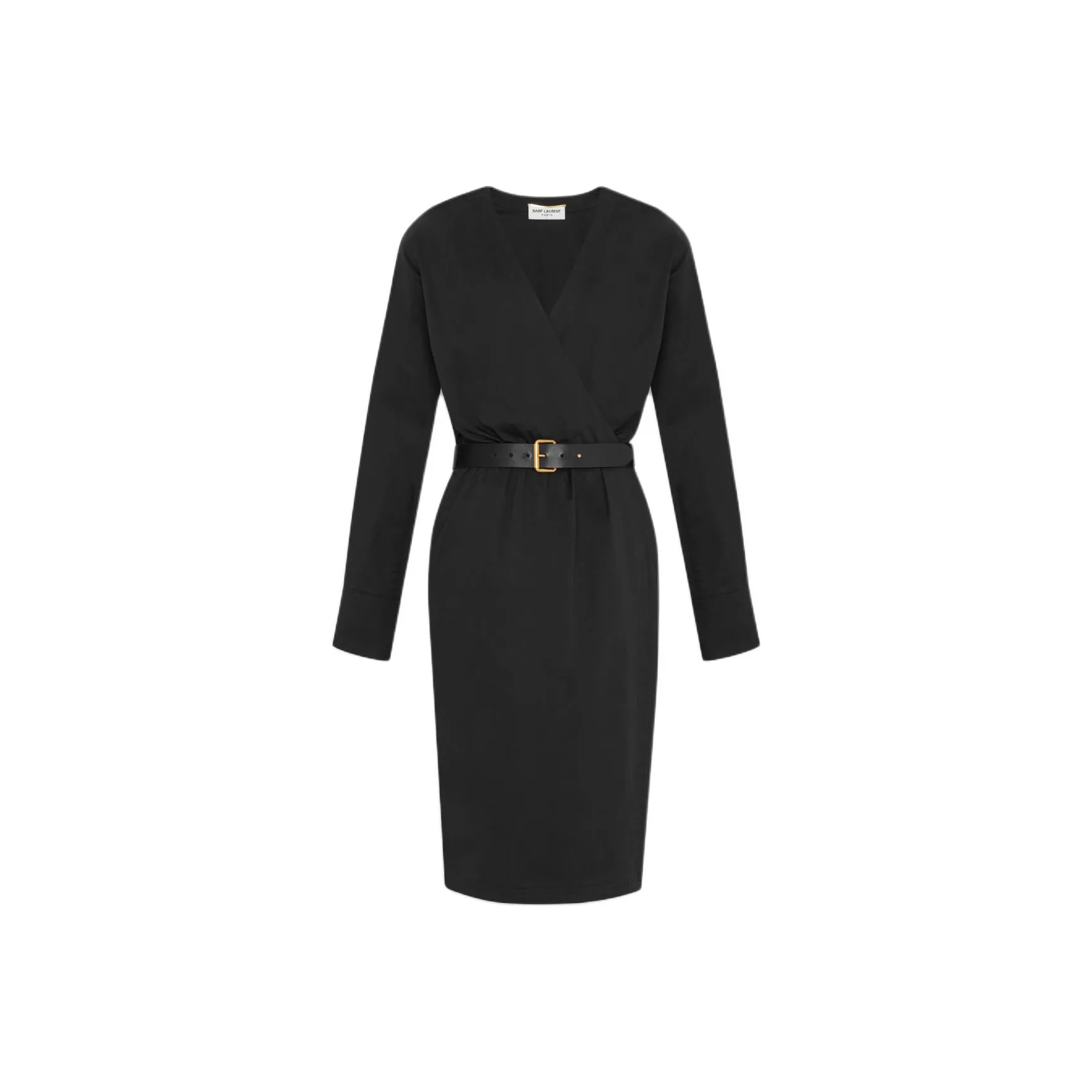 SAINT LAURENT Belted Wrap Dress