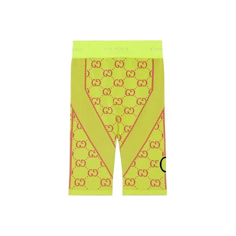 GUCCI Monogram Jacquard Biker Shorts Bright Yellow