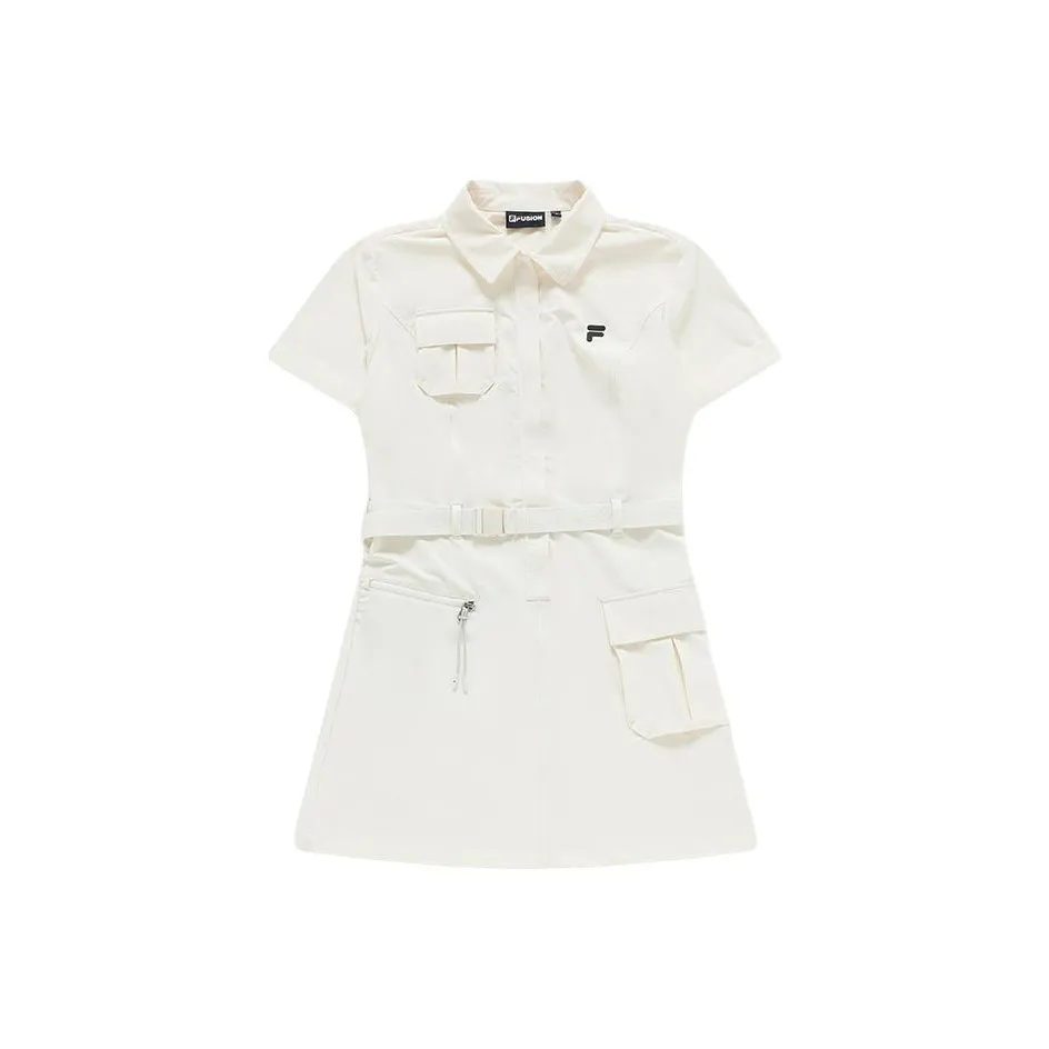 FILA FUSION URBAN TECH SS24 Short-Sleeved Dresses Women's Maple White
