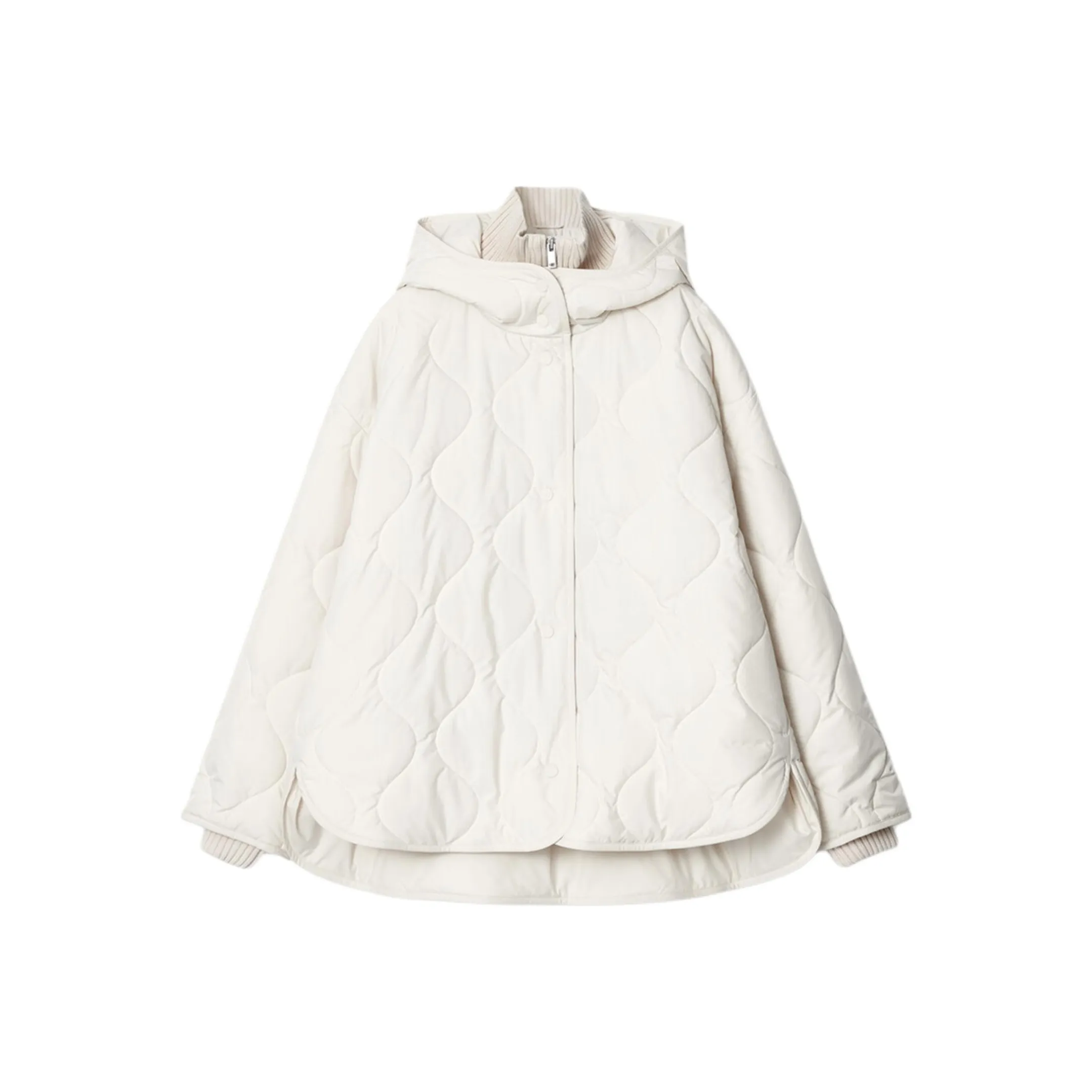 COS Хлопковый пуховик женский цвет слоновая кость