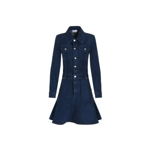RED VALENTINO Синий Женские Длинные Платья с Рукавами