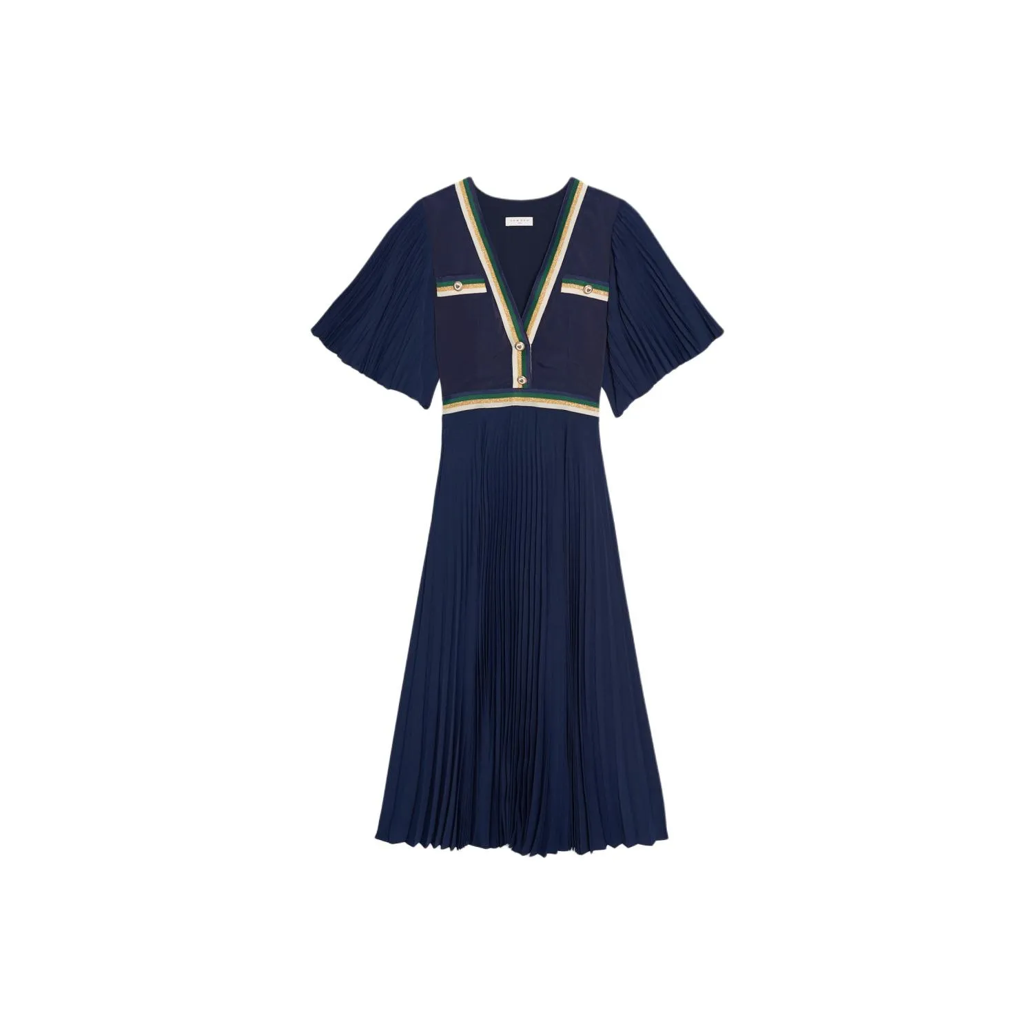 Sandro Короткий рукав Платье Женское Темно-синий