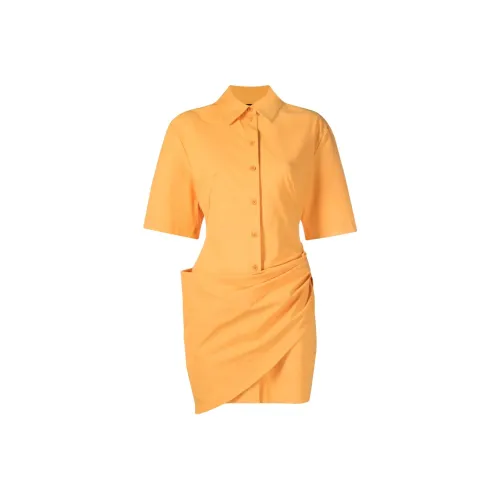 Jacquemus Апельсин Женские Короткие Платья с Рукавами