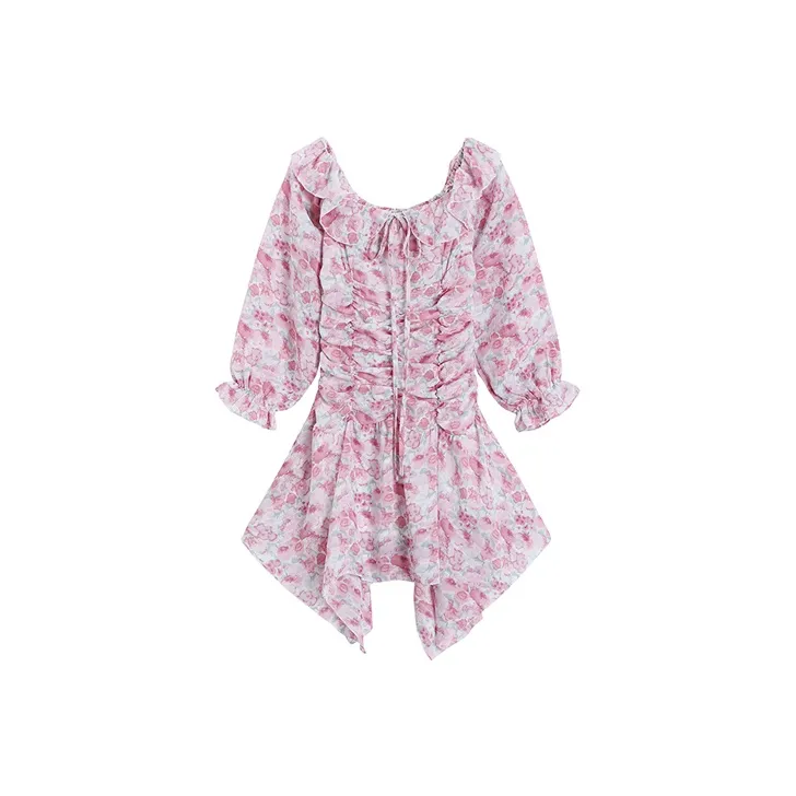 LOKUINTUS A Line Skirt Dress Pink