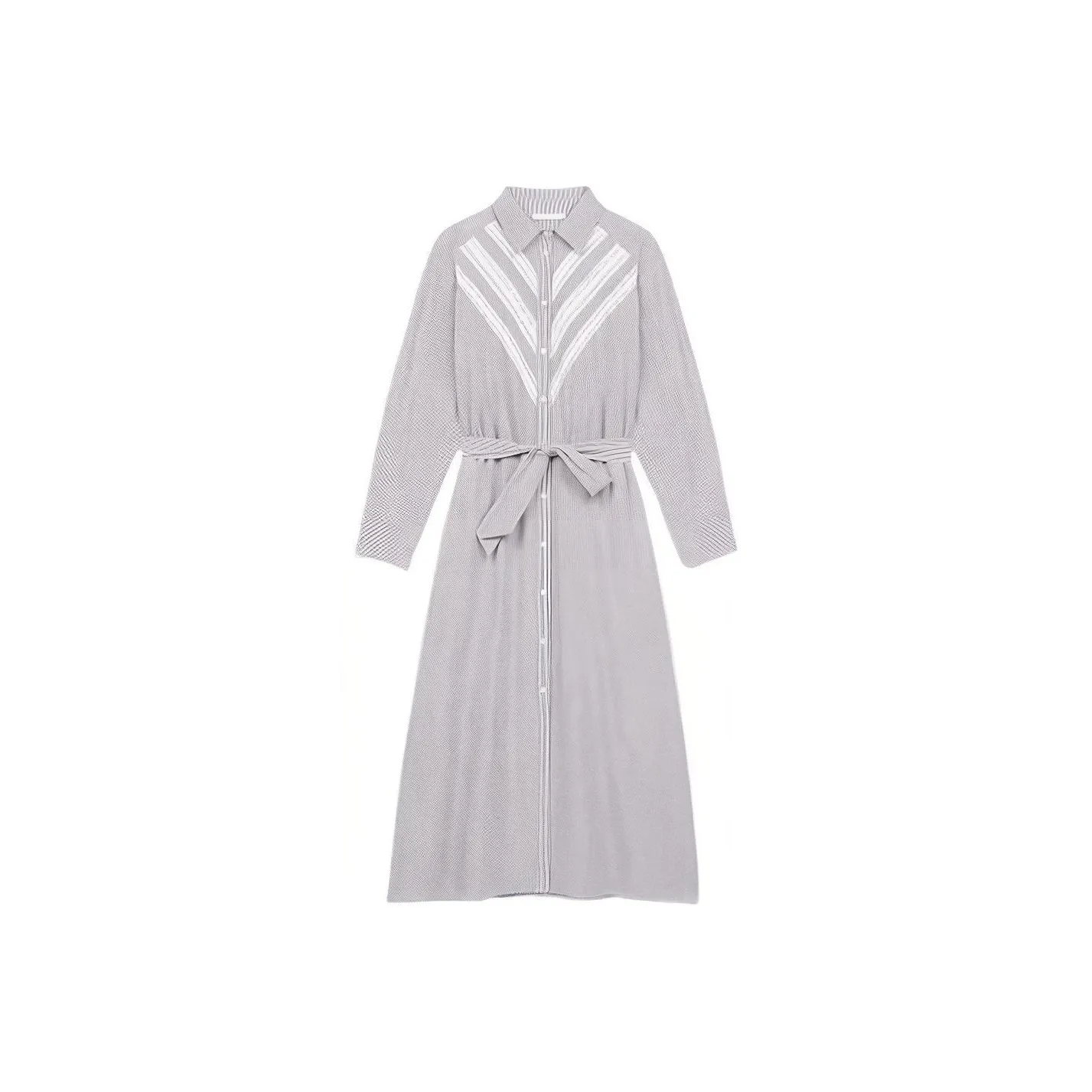 Maje Сине-белые полоски Женские Длинные рукава Платья