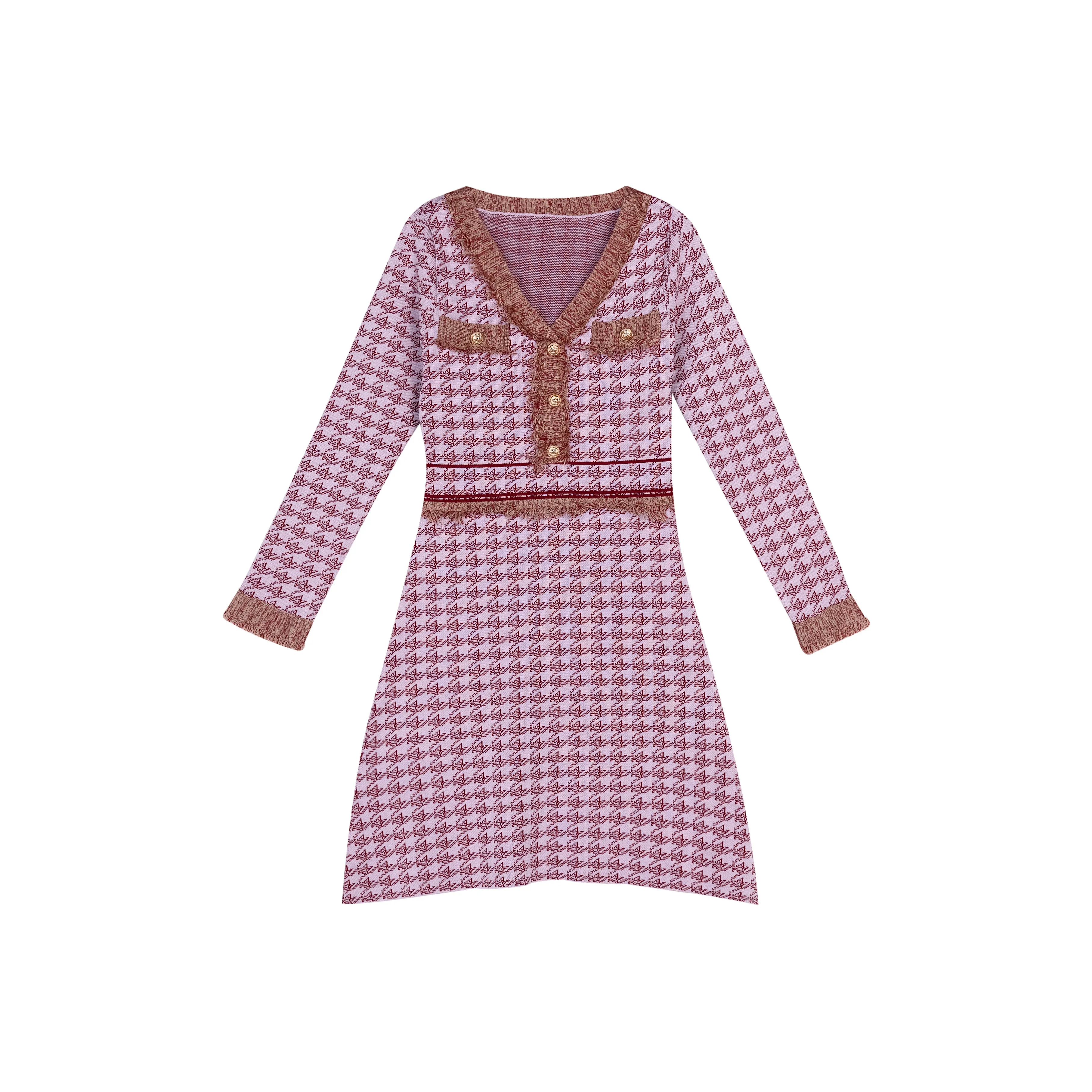 Leather Cat A Линия Юбка Платье Розовый