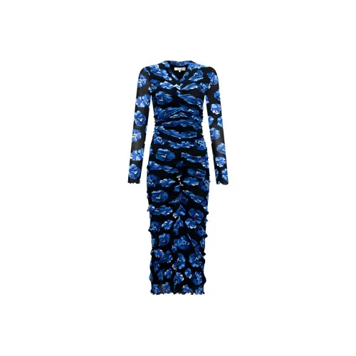 Diane von Furstenberg Blue Женские Длинные Рукава Платья