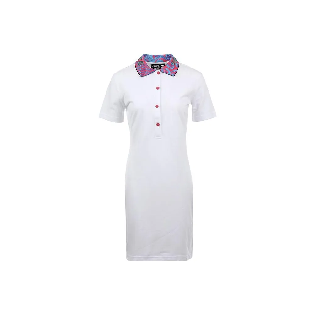 VERSACE JEANS COUTURE SS24 Short Sleeved Dress Women's White