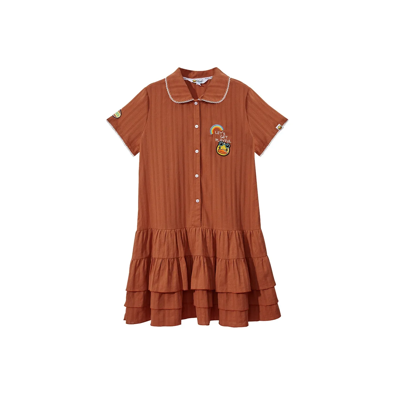 B.Duck Short Sleeved Dress Women's Orange